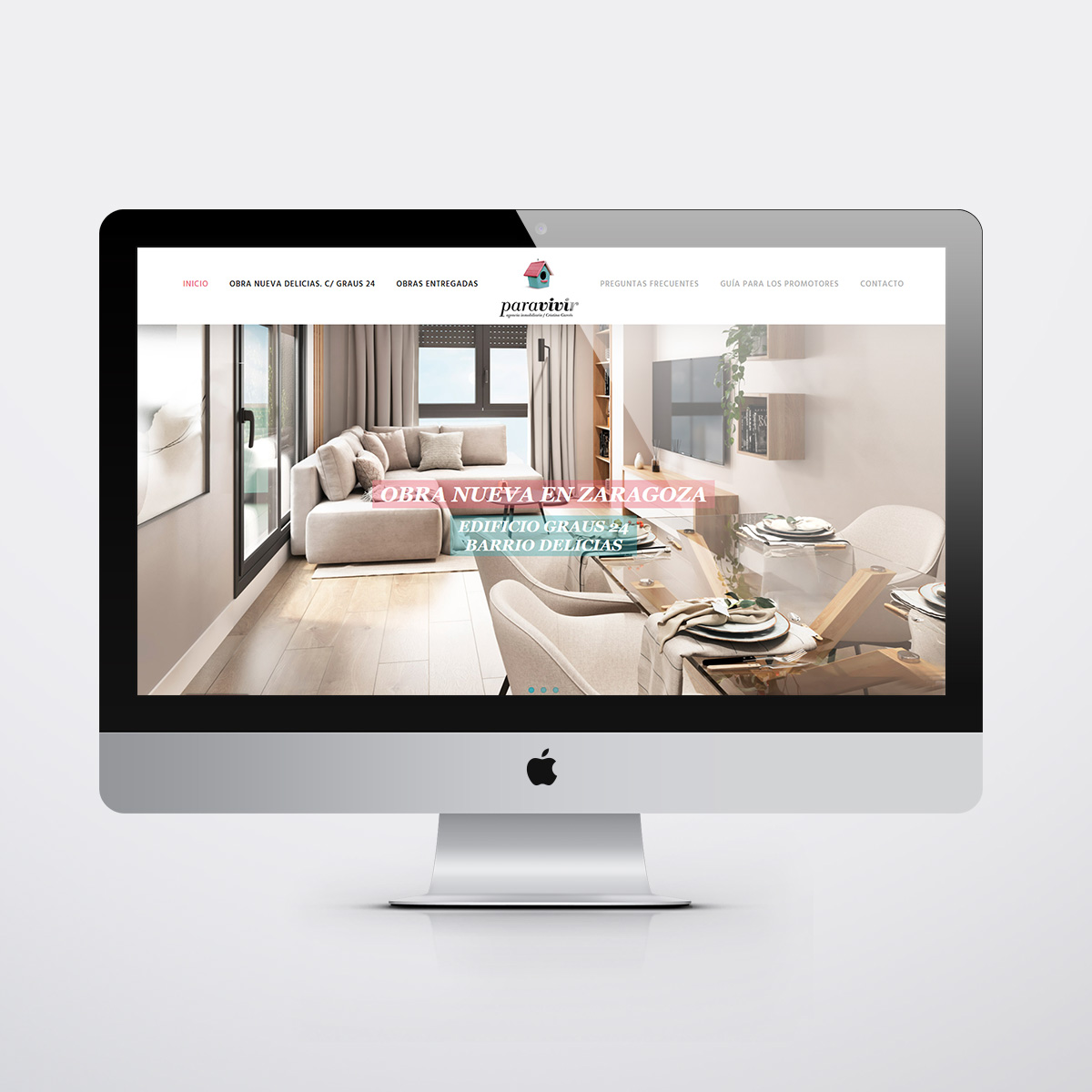 Diseño páginas web en Zaragoza. Intermedio 2.0. Diseño página web Obra Nueva Paravivir. Posicionamiento web en buscadores. Google.